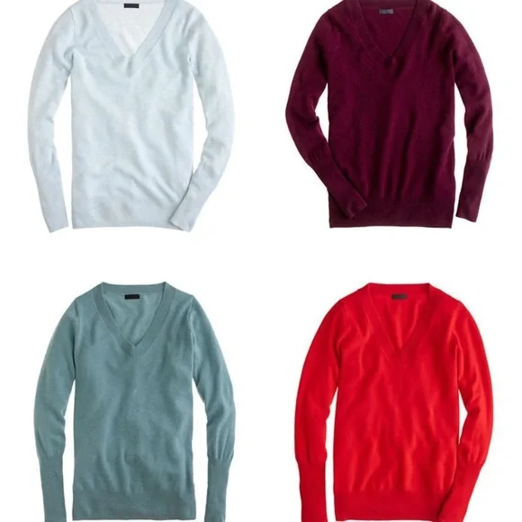 J.Crew Women’s Black 100% Italian Cashmere V-Neck Sweater— M - Picture 8 of 8